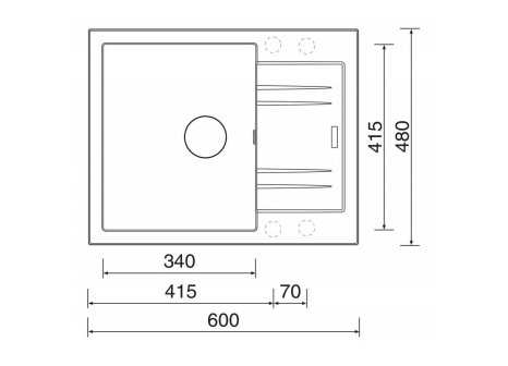Sinks LINEA 600 + baterie PRONTO GR - komplet