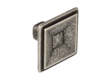 Knopka Elvira rustikální patinovaná stříbrná 35 x 35 mm