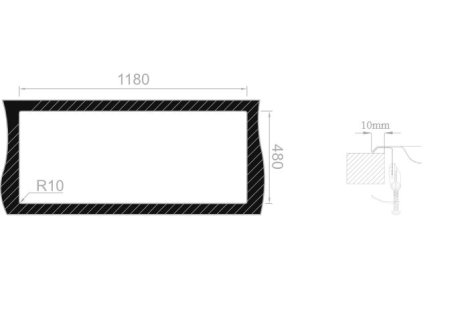 Sinks OKIO 1200 DUO V matný 0,7 mm