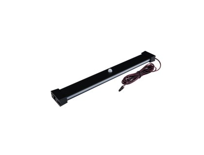 Šatní tyč s LED osvětlením čidlo PIR přívod zprava černá