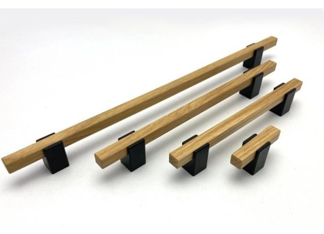 Úchytka Stela dřevěná dub lak/ černě mořený