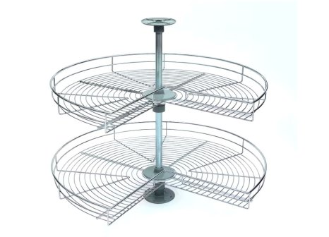 Koš otočný CARUSEL Classic 3/4 2-koš+tyč chrom - 750 mm