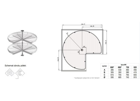 Koš otočný CARUSEL Classic 3/4 2-koš+tyč chrom