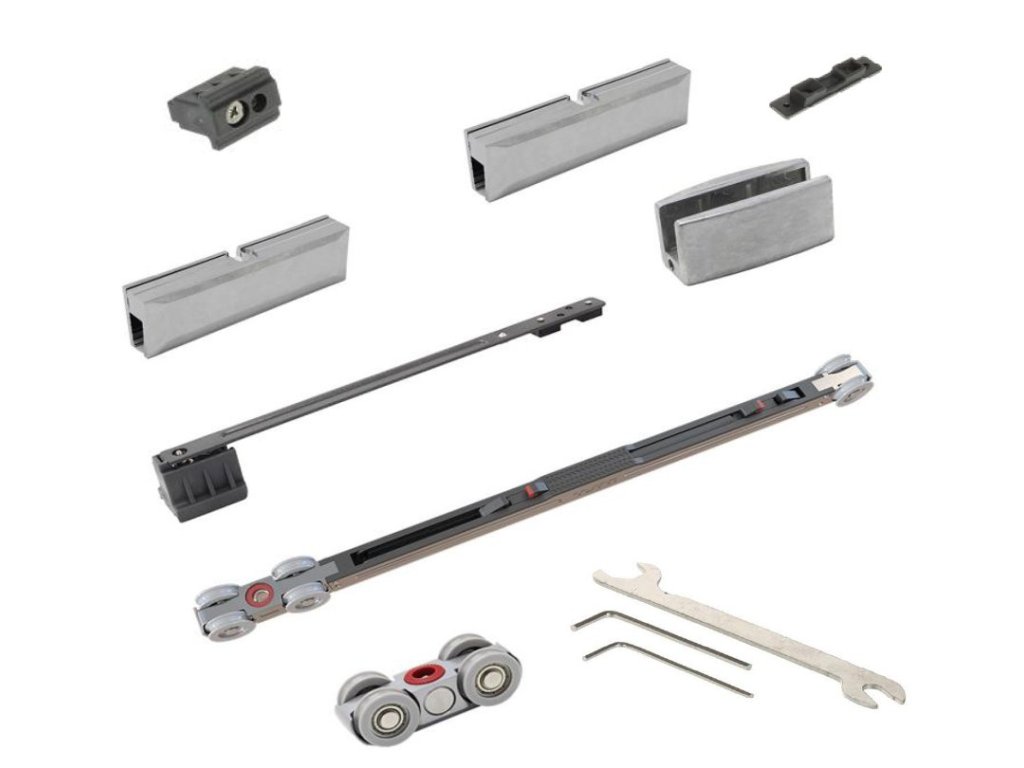 Cemux STARSHIP GLASS sada kování pro skleněné dveře 1 křídlo 100 kg s tlumením