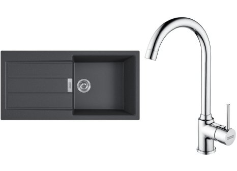 Franke set S2D 611-100 + FP 9000 chrom - Černá
