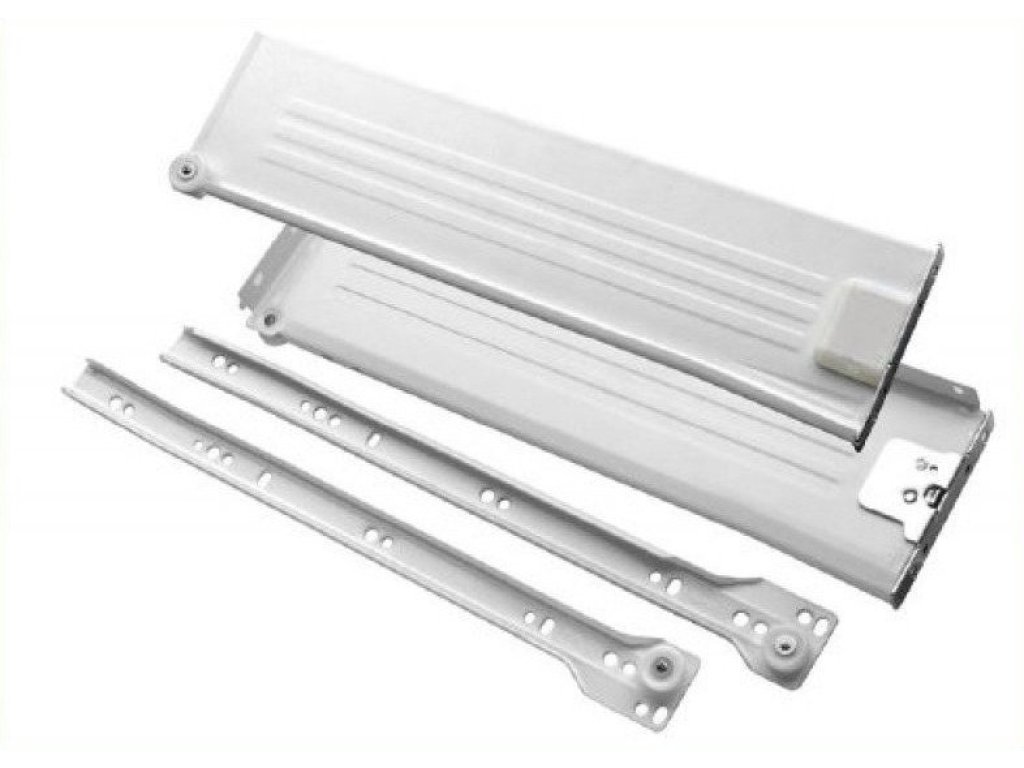 Kolečkový výsuv s bočnicí 53mm bílý