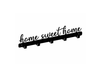 Věšák Home sweet home černý