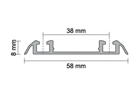 ALUPROFIL- kolejnice spodní šířka 75 mm