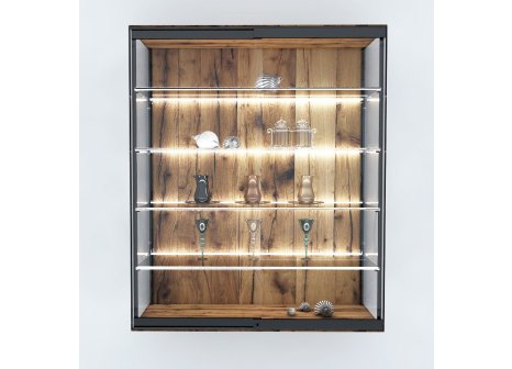 Virtus -  sada na posuvná skla do vitrín s možností uzamčení 1 m černá mat