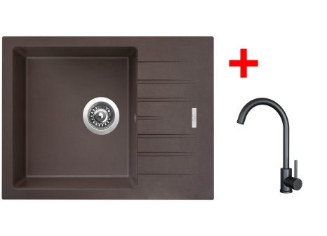 Set Sinks PERFECTO 650 + baterie ARCO černá matná