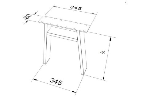 ARdesign stolová podnož pro lavici konkávní H, 450 černá