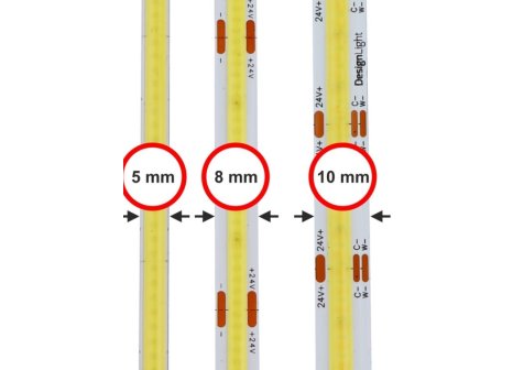 LED pásek COB SLIM 24V 11 W/m 384LED/m 5mm bílá teplá