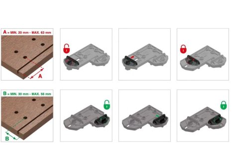 Rektifikační závěs CAMAR 807 a 801 šablona pro vrtání otvorů