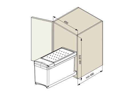 ALBIO sorter 45/2 2x16L šedý