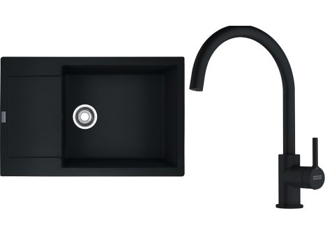 Franke dřez MRG 611-78 BB + FC 6018 - Černá, Černá matná