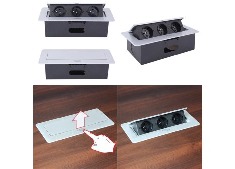 Výklopná zásuvka LIFTBOX 3x230V černá