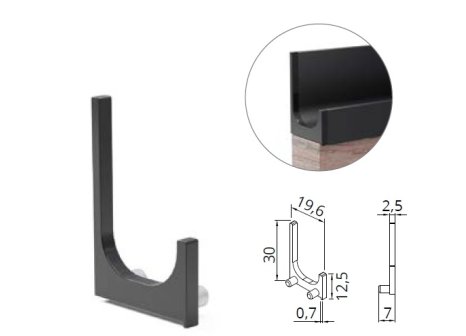 Art koncovka otevřená černá mat