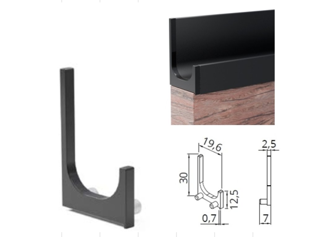 Art koncovka otevřená černá mat