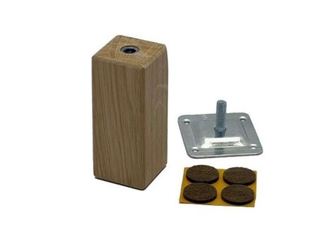 Nábytková nožka Lada dub surový 45 x 45 mm