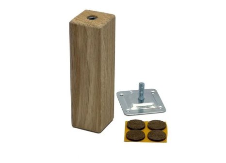 Nábytková nožka Lada dub surový 45 x 45 mm