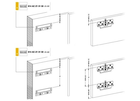 Rektifikační závěs CAMAR 814-64 závěsná lišta 100 mm