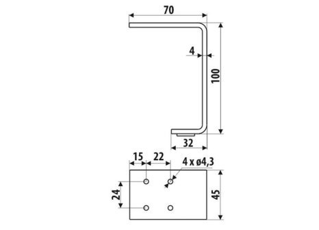 Nábytková nožka Dan zlatá matná 100 mm