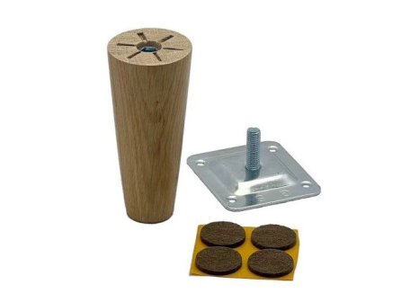 Nábytková nožka Linda dub surový průměr 25/45 mm