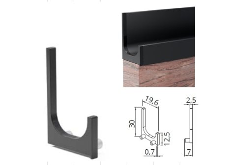 Narážecí úchytový profil Art 3 m černá mat