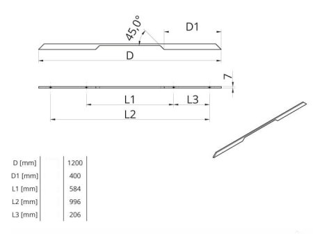 Úchytka Klea zlatá matná 996 mm