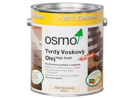 OSMO tvrdý voskový olej Originál 3062 bezbarvý mat