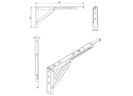 Stolová sklopná vzpěra černá