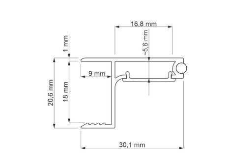 Úchytový profil LED LL-07 jednostranný černá mat + krytka mléčná 3 m