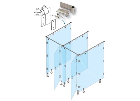 Kování pro WC boxy držák tyče - tyč/panel