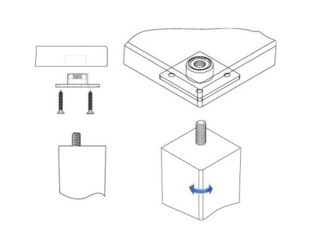 Matice čtvercová pro stolové nohy - M8