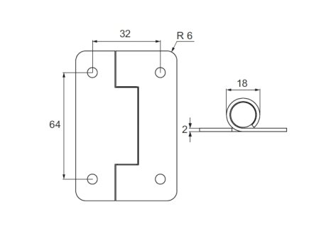 Kování pro WC boxy závěs pružinový