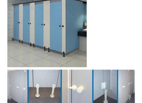 Kování pro WC boxy sada plastová L černá