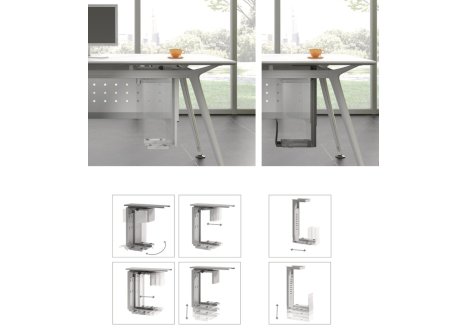 Držák PC s regulací šedý