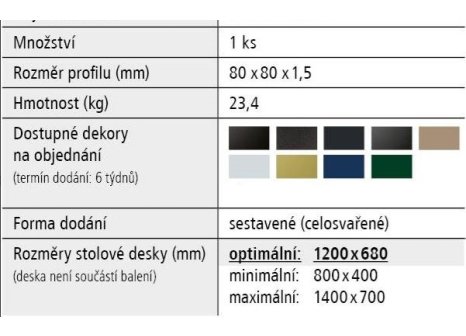 Stolová noha centrální STABIL DOUBLE