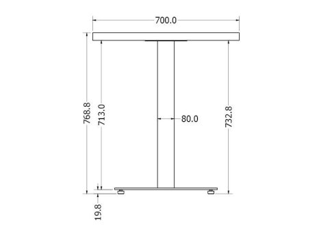 Stolová noha centrální STABIL X