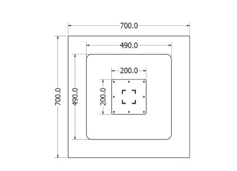 Stolová noha centrální STABIL X