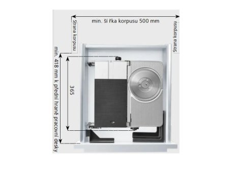 Ritter vestavný kráječ na chleba vysoký BFS 62 S H pravý