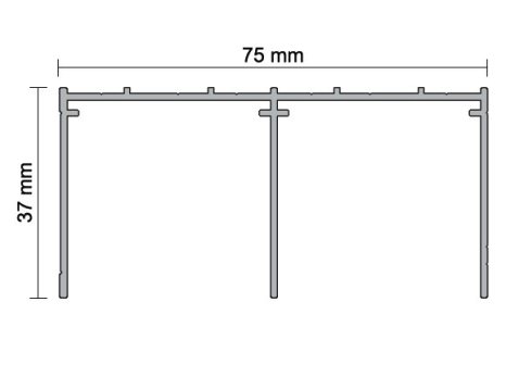 ALUPROFIL- kolejnice horní šířka 75mm