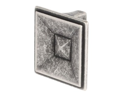 Knopka Elvira rustikální patinovaná stříbrná 40 x 40 mm