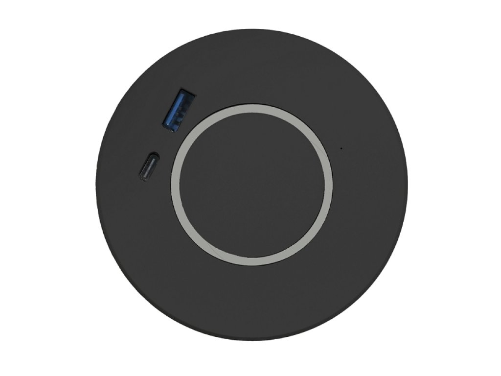 Cemux bezdrátová nabíječka FOX 2x USB A/C černá