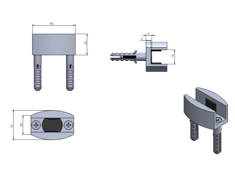 HERKULES GLASS - spodní vodítko pro skleněné dveře nerez