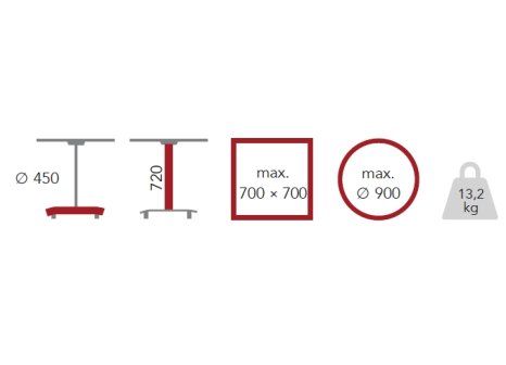 Stolová noha centrální ECO 470 - 445 černá výška 730 mm