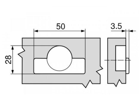 BLUM 71T0550 naložený mini vrut 94°