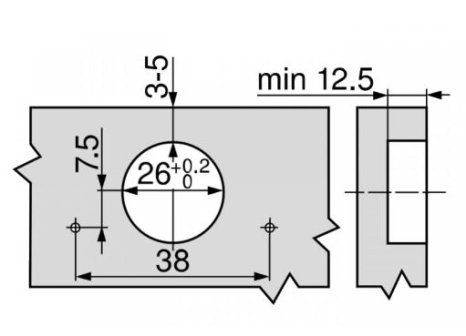 BLUM 71T0550 naložený mini vrut 94°