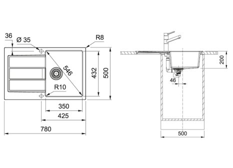 Franke set S2D 611-78 + FC 6018