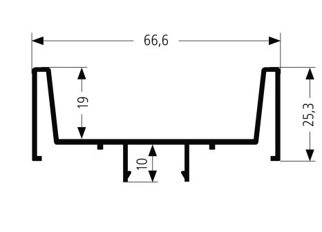 Profil vertikální středový 4500 mm zlatá broušená